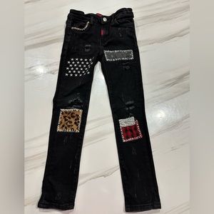 Kids Haus of JR patchwork jeans